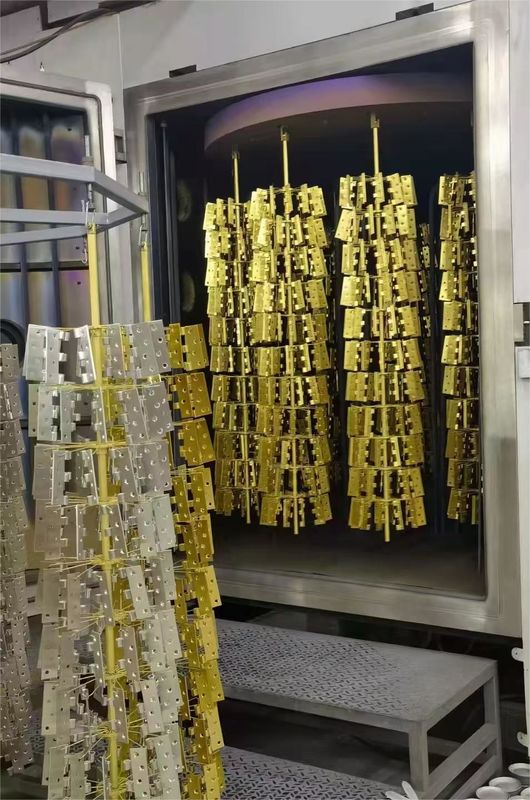 আলংকারিক থালাবাসন ফিটিং মেঝে টাইল সোনালী রঙ পিভিডি ভ্যাকুয়াম কোটিং মেশিন / সিরামিক কোটিং মেশিন